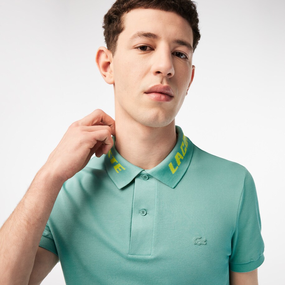 Men's Lacoste Branded Slim Fit Stretch Piqué Polo image number 1