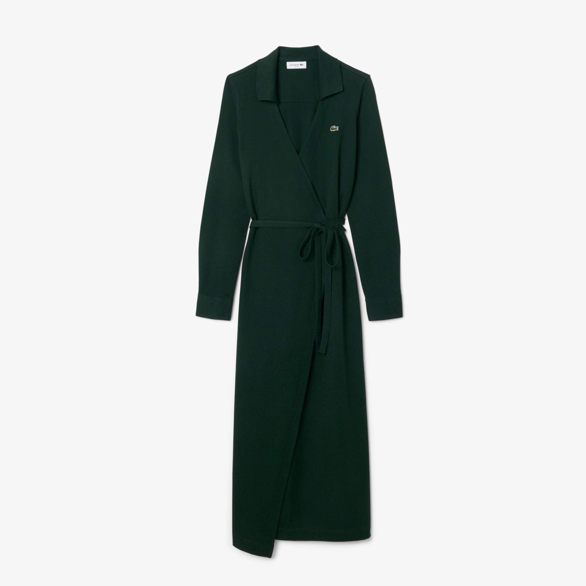 Slim Fit Polo Collar Wrap Dress image number 3