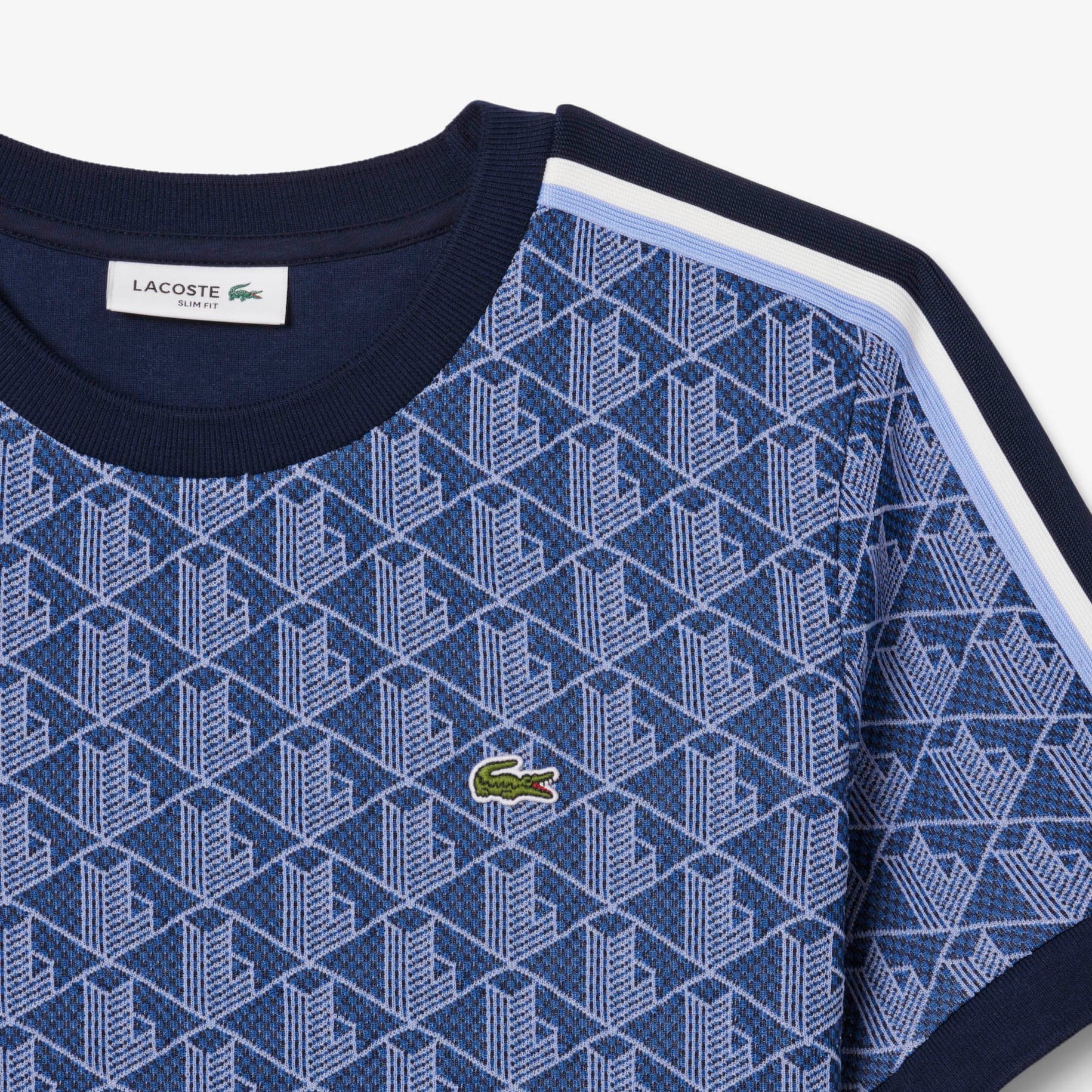 Slim Fit Monogram Jacquard T-shirt image number 4