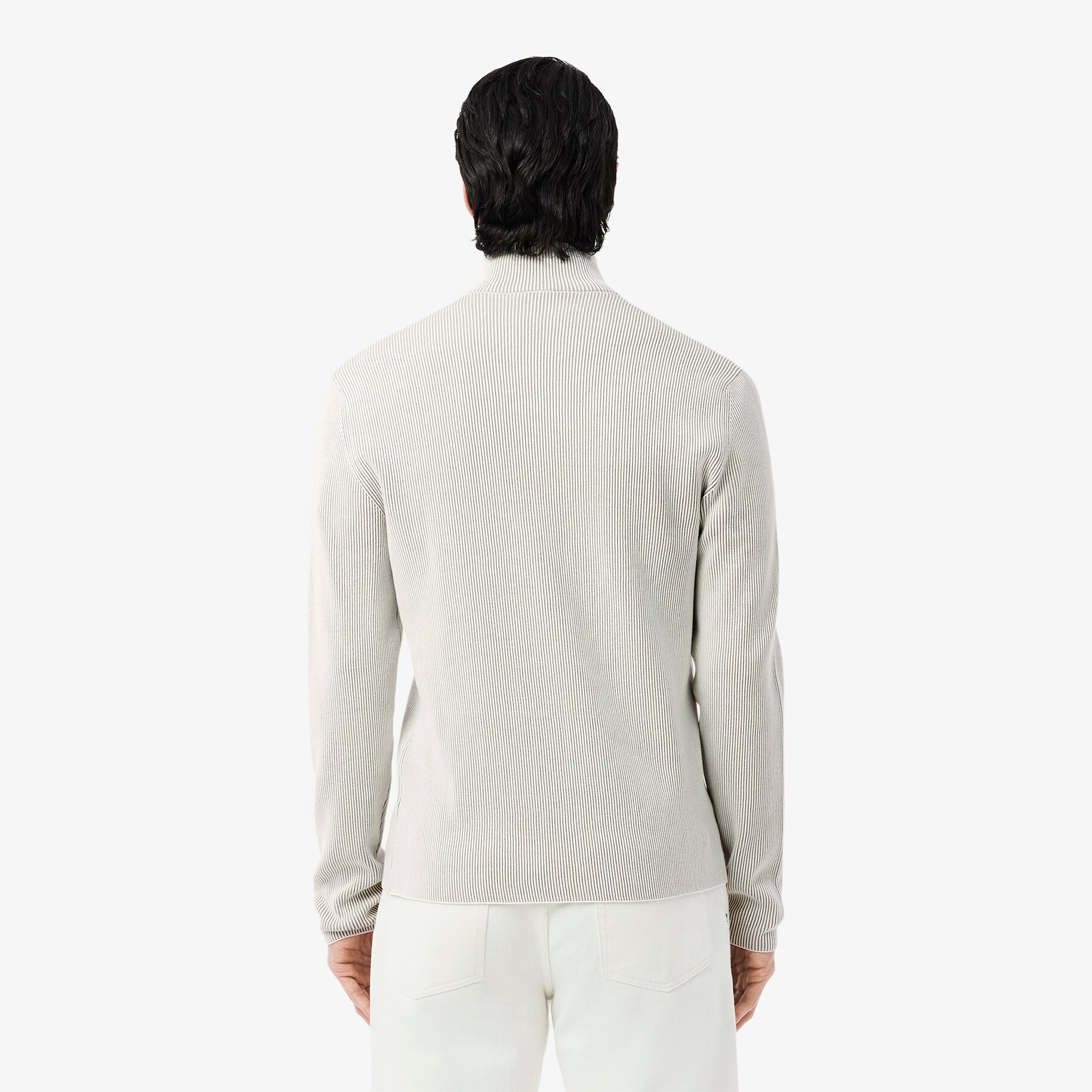 Zipped Cotton Rib Sweater image number 2