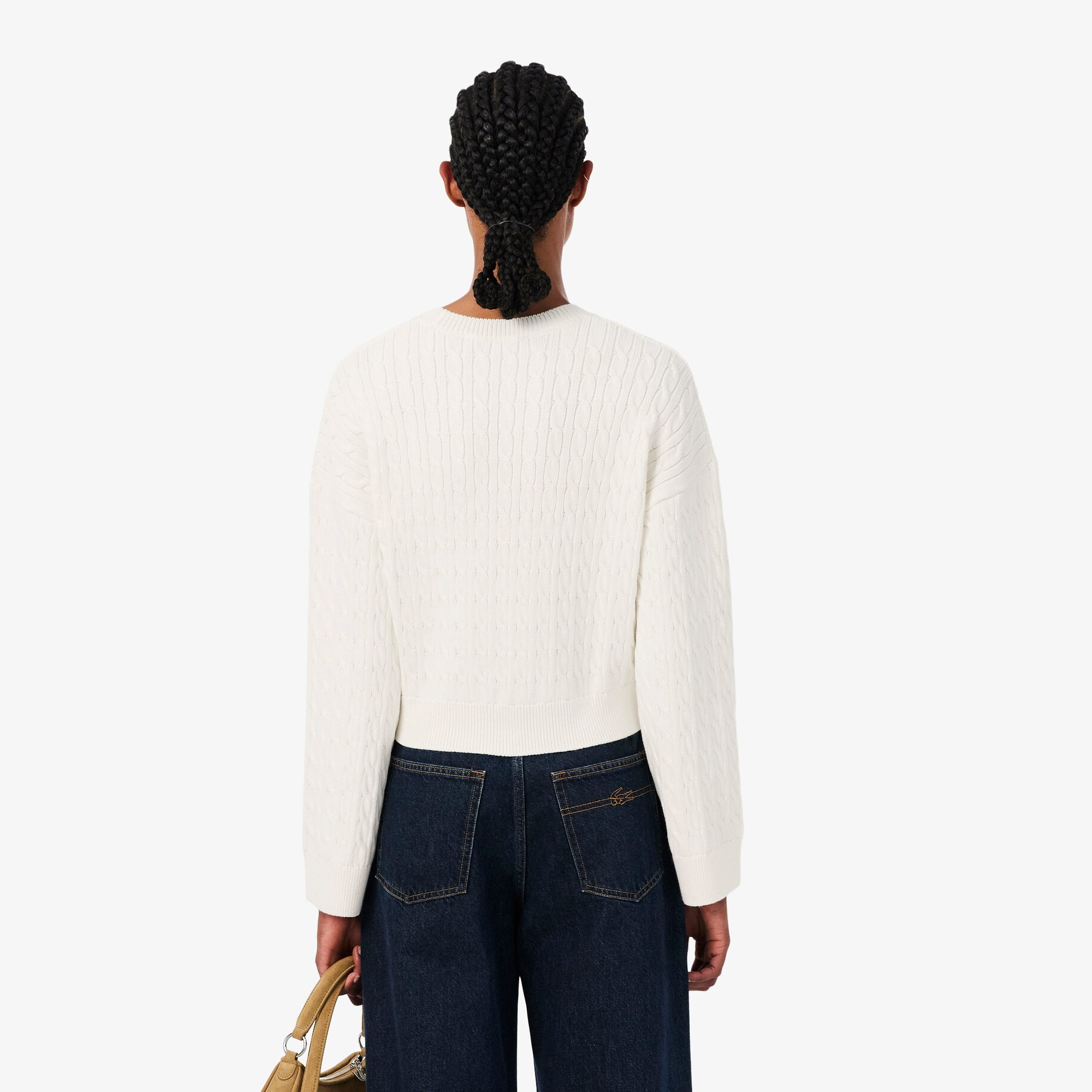 Embroidered Intarsia Cable Knit Sweater image number 2
