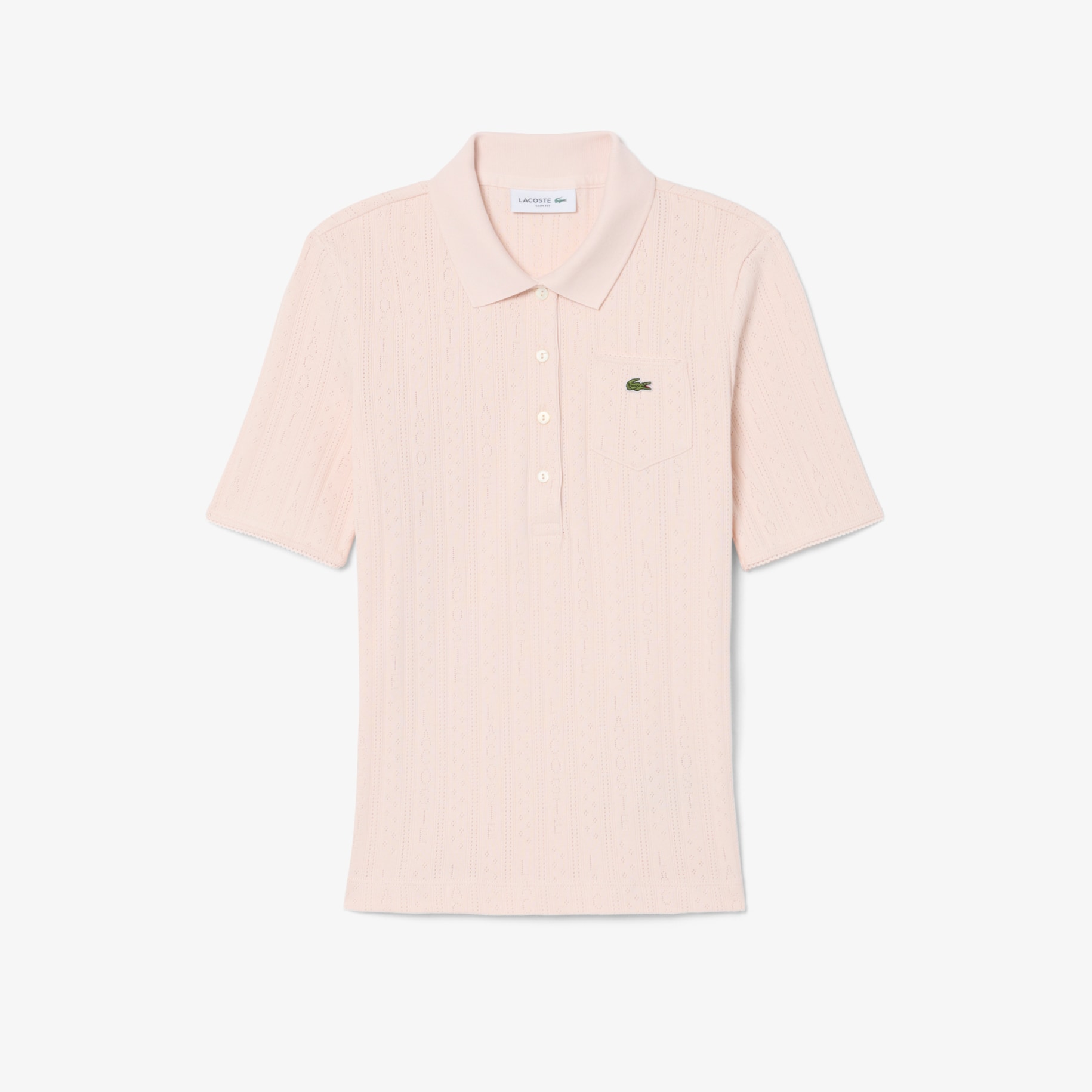 Slim Fit Pointelle Knit Polo Shirt image number 3