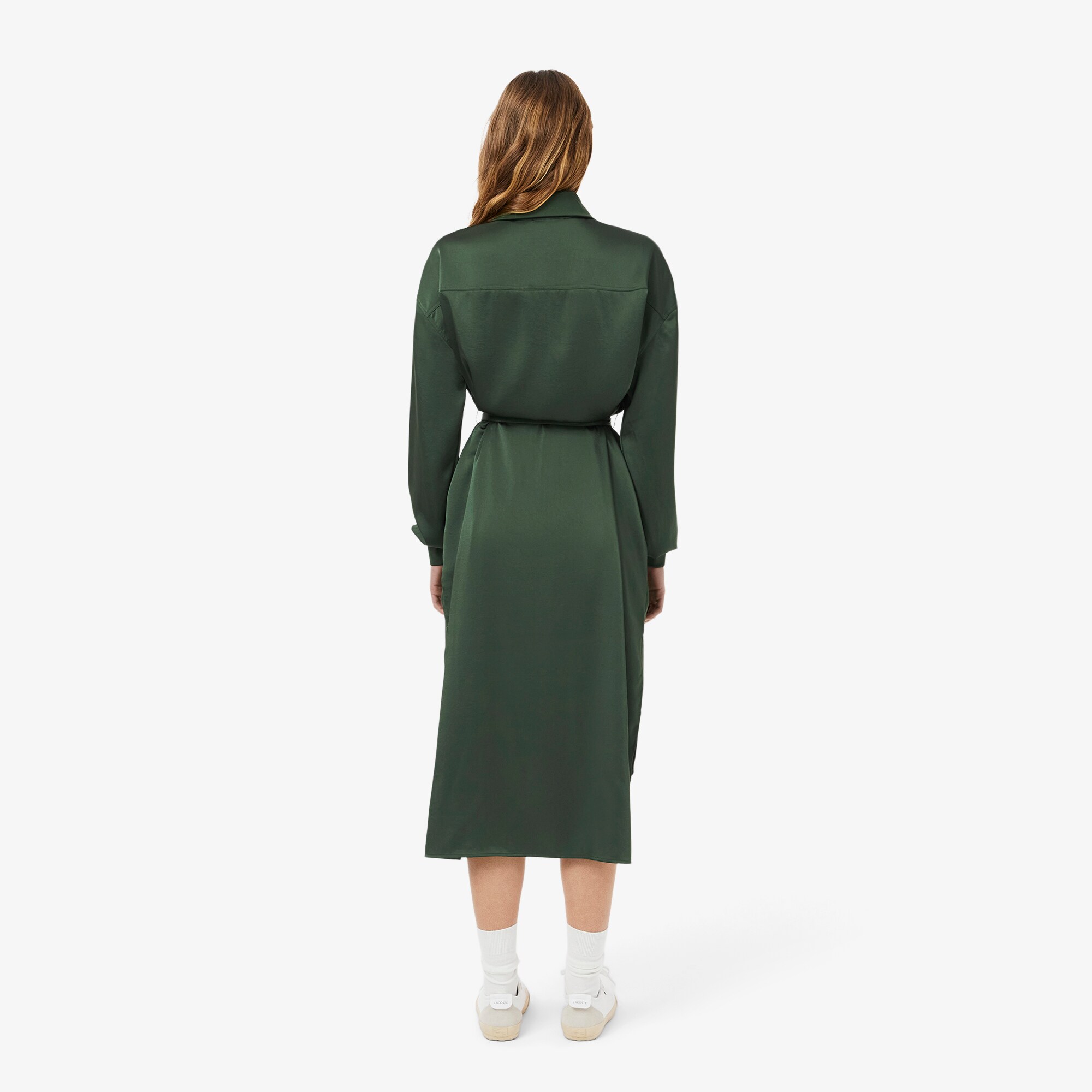 Long Sleeved Fluid Belted Dress image number 2
