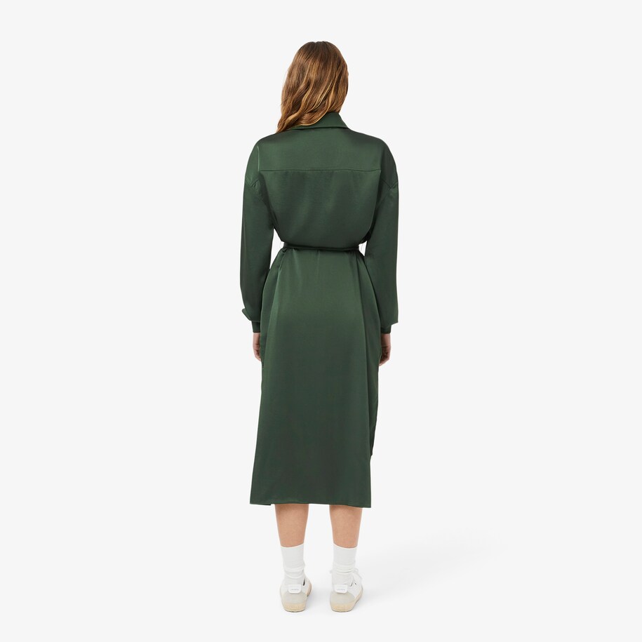Long Sleeved Fluid Belted Dress image number 2