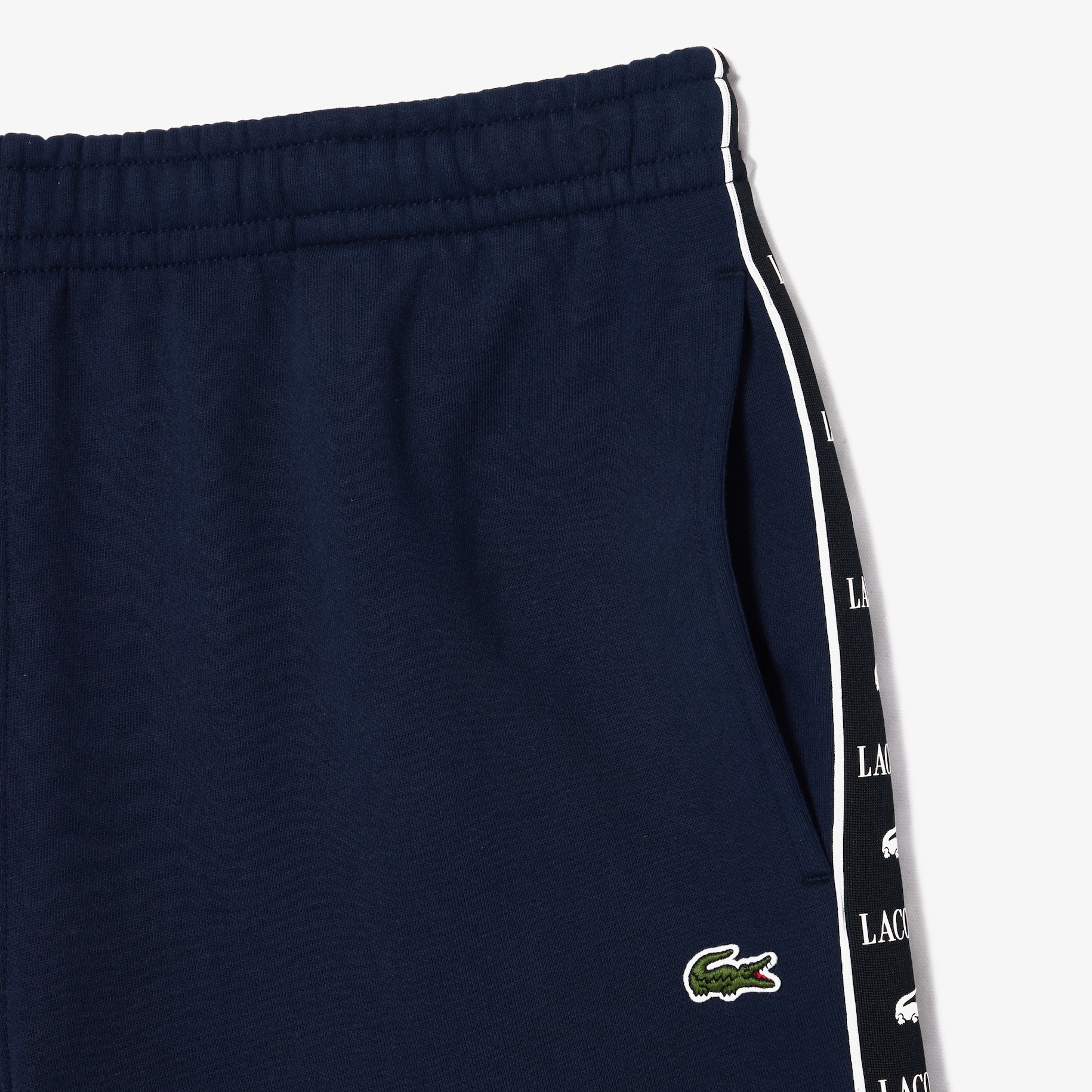 Logo Stripe Fleece Jogger Shorts image number 5