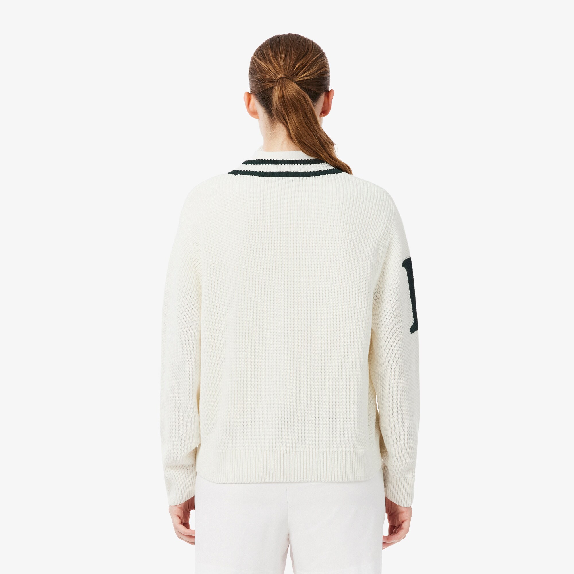 Badge Accent Wool Blend Golf Cardigan image number 2