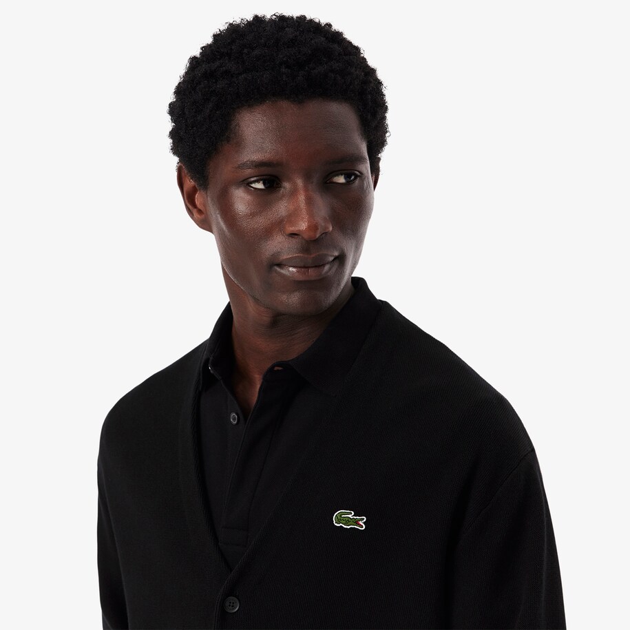 Relaxed Fit Stripe Detail Cotton Cardigan image number 1