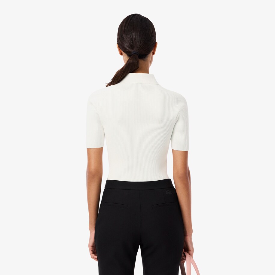 3D Ribbed Knit Polo Shirt image number 2