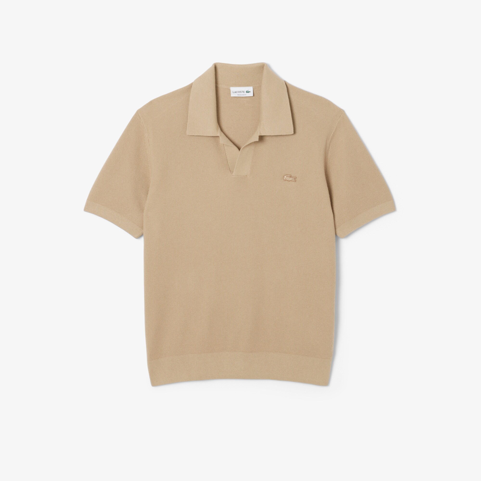 Cotton Blend Open Polo Collar Sweater image number 3