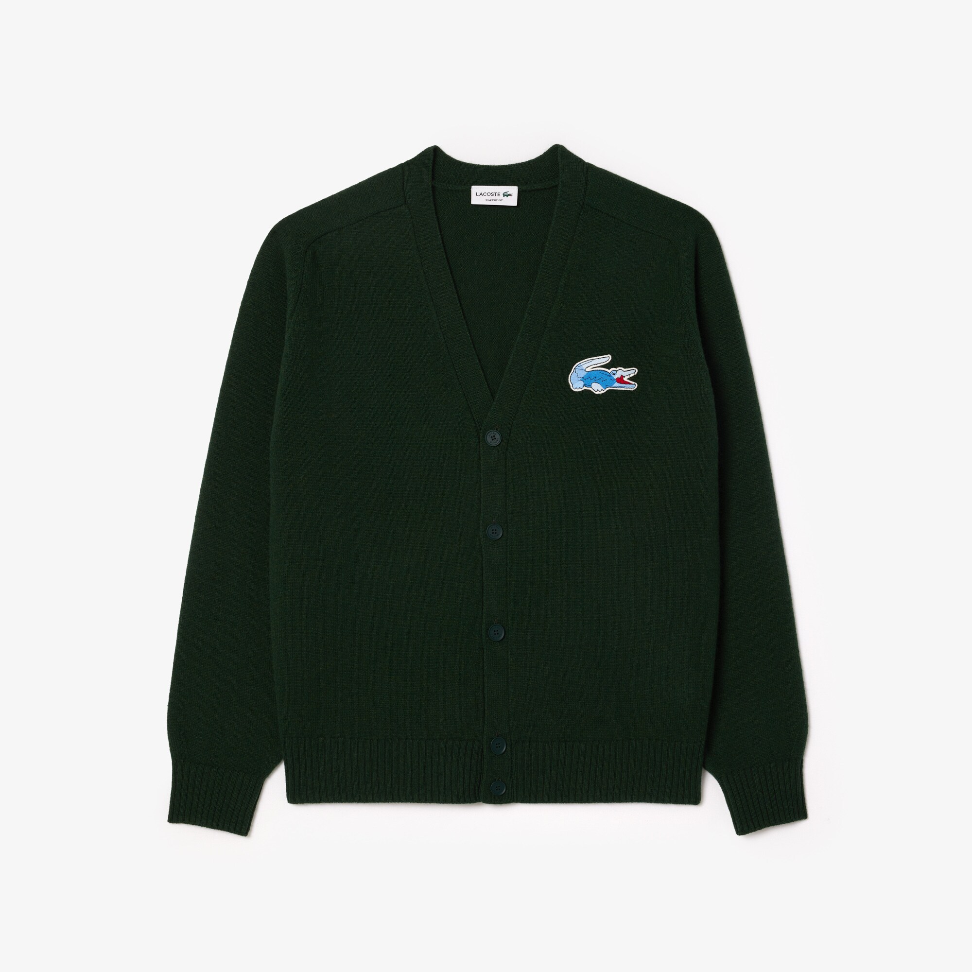 Monochrome Wool Crocodile Badge Cardigan image number 3