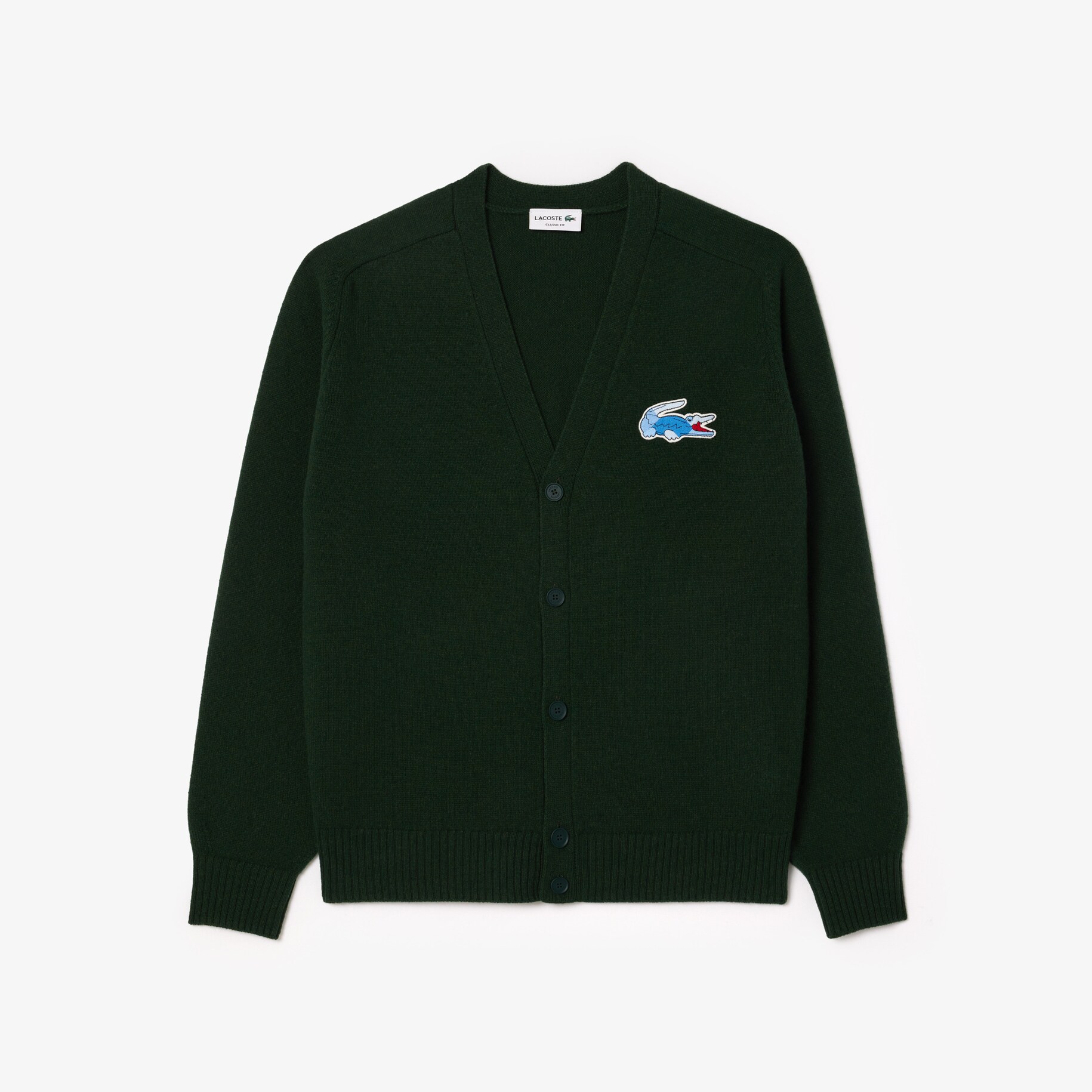 Monochrome Wool Crocodile Badge Cardigan image number 3