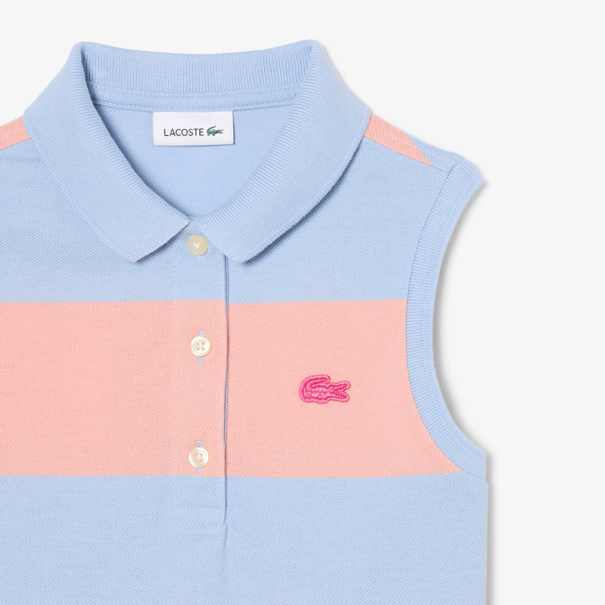 Sleeveless Striped Petit Piqu&eacute; Polo Dress image number 5