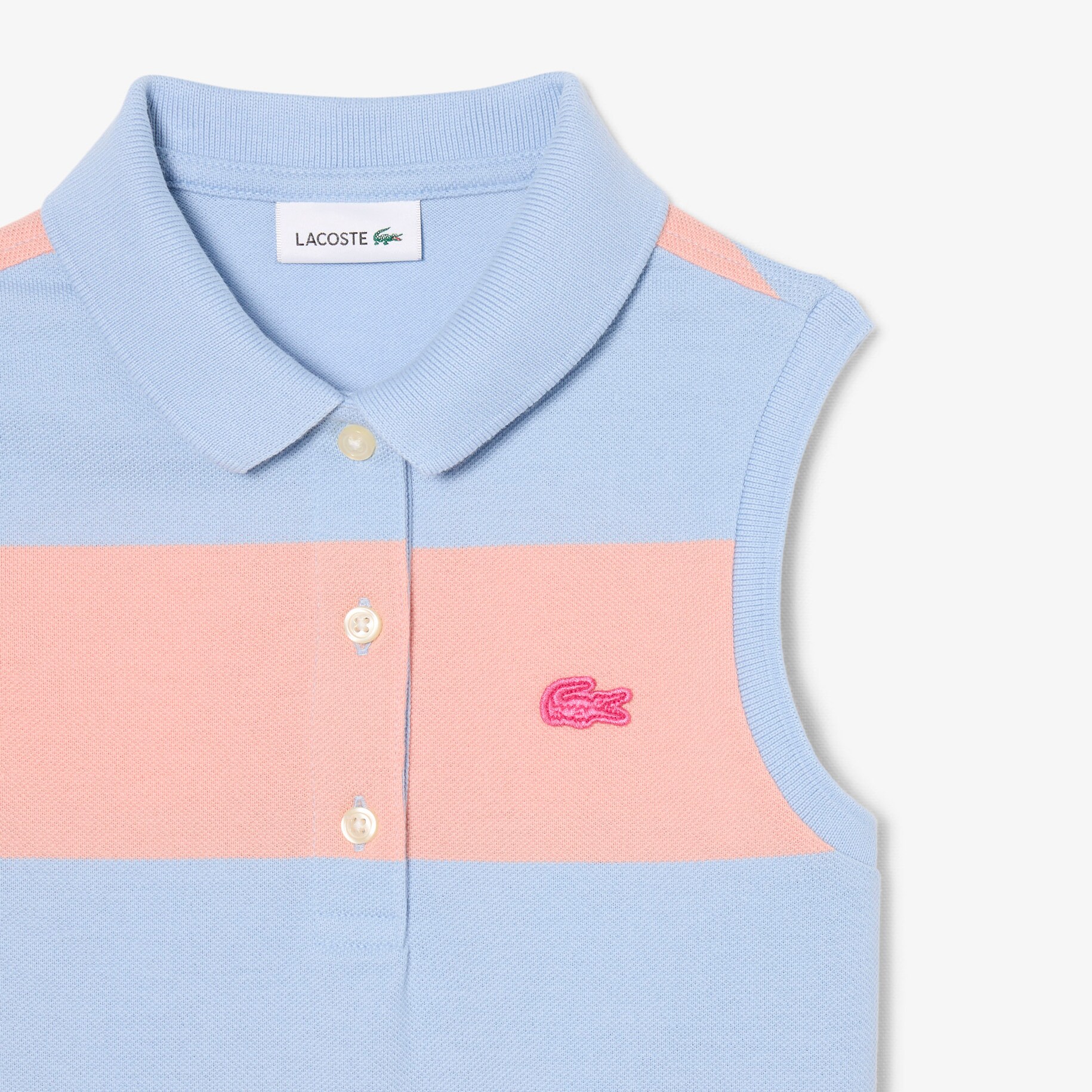 Sleeveless Striped Petit Piqu&eacute; Polo Dress image number 5