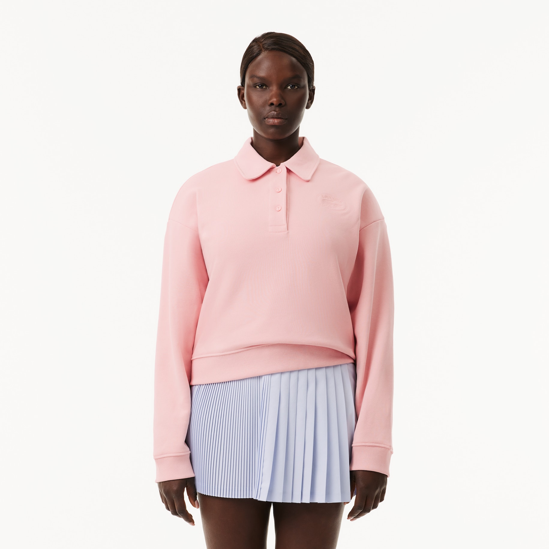 Polo Collar Lacoste Embroidered Sweatshirt image number 6