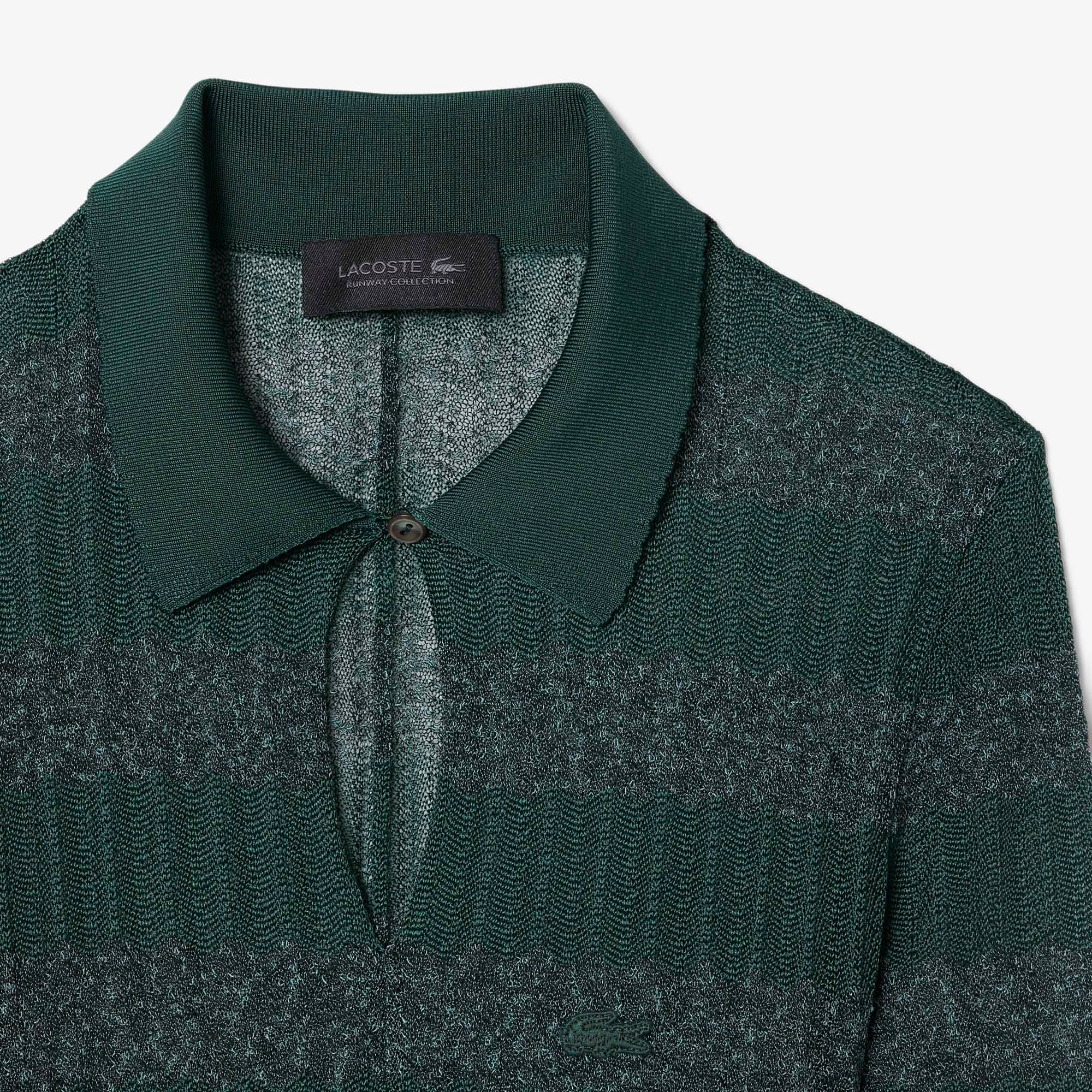 Runway Polo Collar Pointelle Maxi Dress image number 5