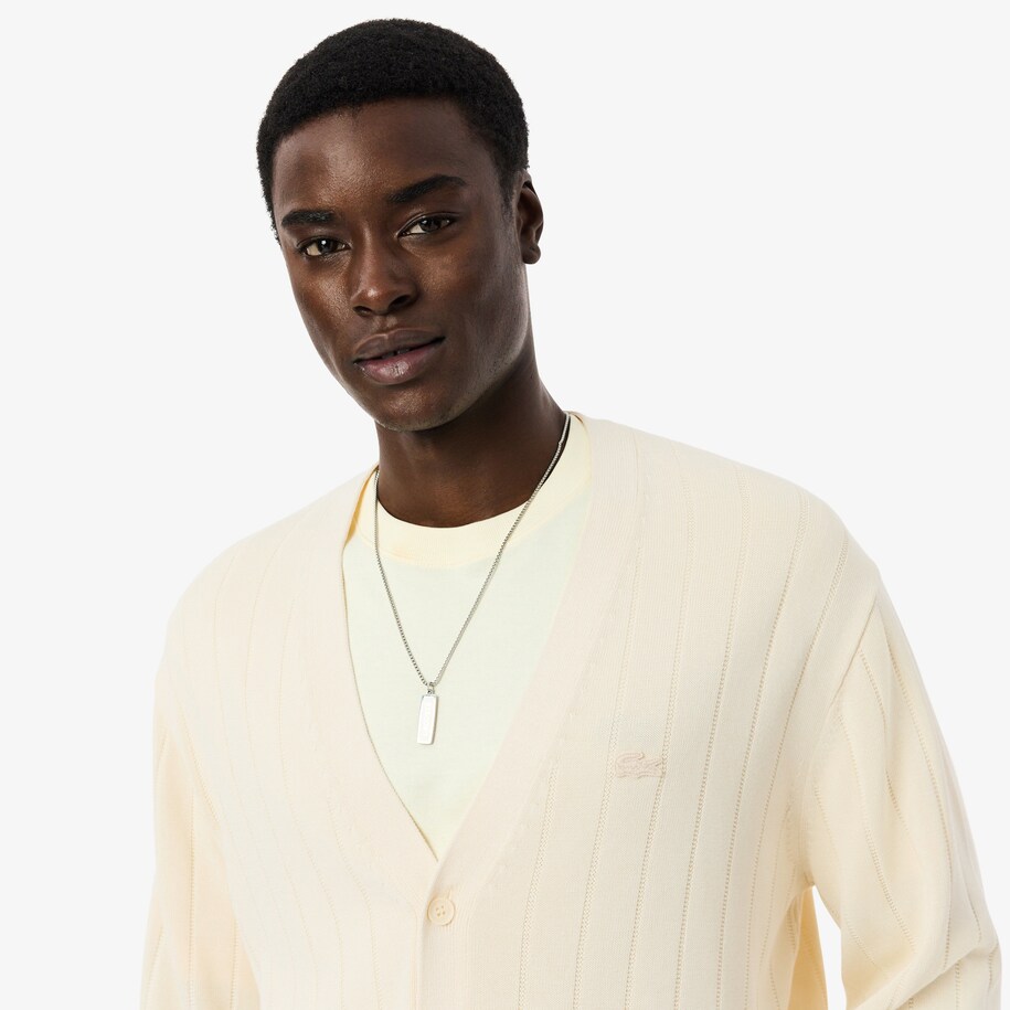 Rib Knit Cotton Blend Cardigan image number 1