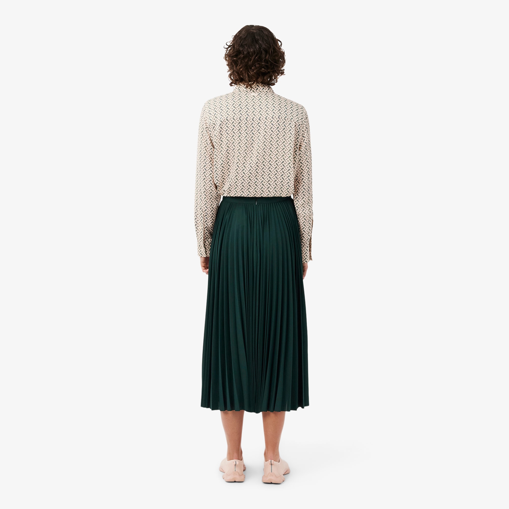 Long Asymmetric Pleated Jersey Skirt image number 2