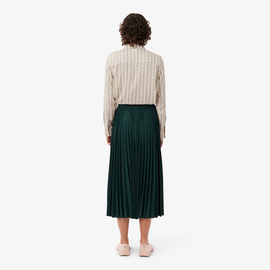 Long Asymmetric Pleated Jersey Skirt image number 2