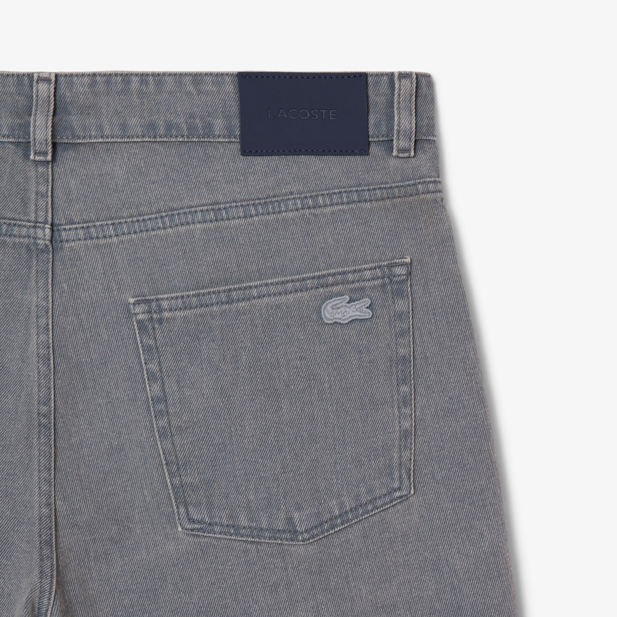 Washed Effect Dyed Denim Bermuda Shorts image number 6