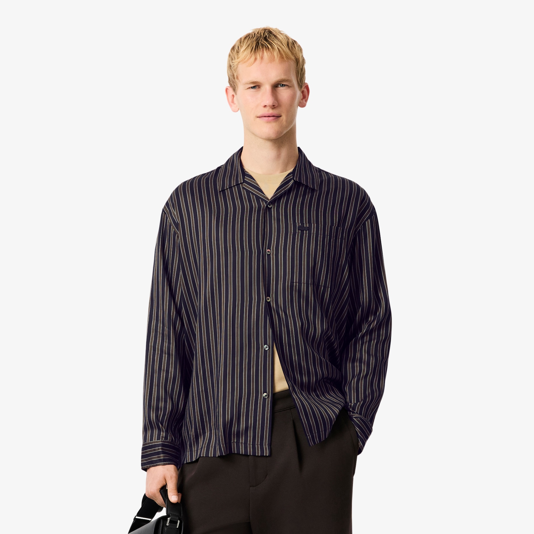 Relaxed Fit Striped Lyocell Shirt image number 0