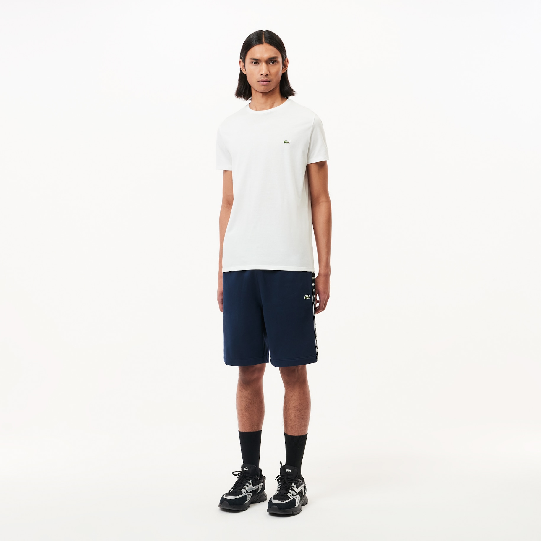 Logo Stripe Fleece Jogger Shorts image number 0