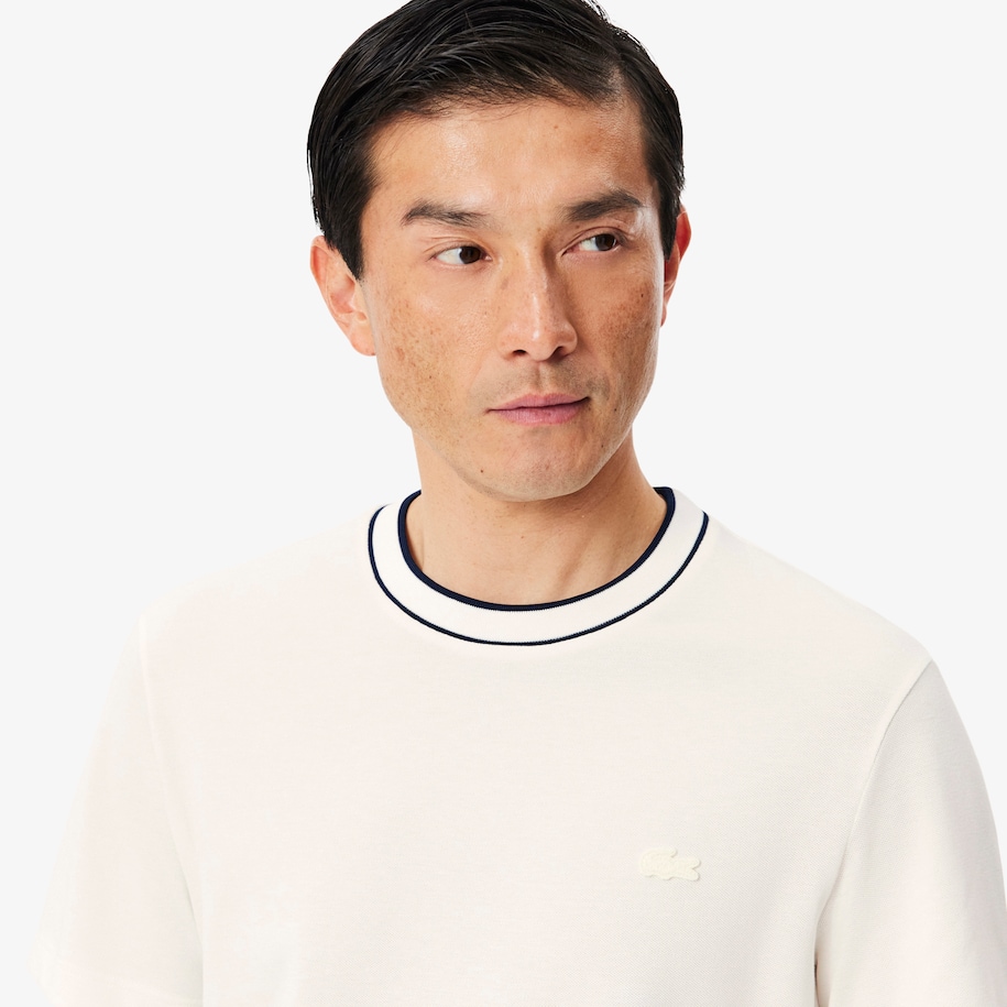 Stretch Piqu&eacute; Stripe Collar T-shirt image number 1