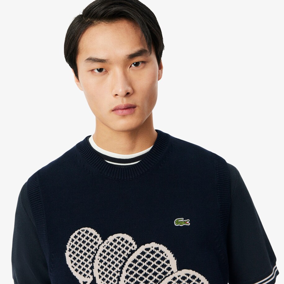 Cotton Jacquard Sweater Vest image number 1