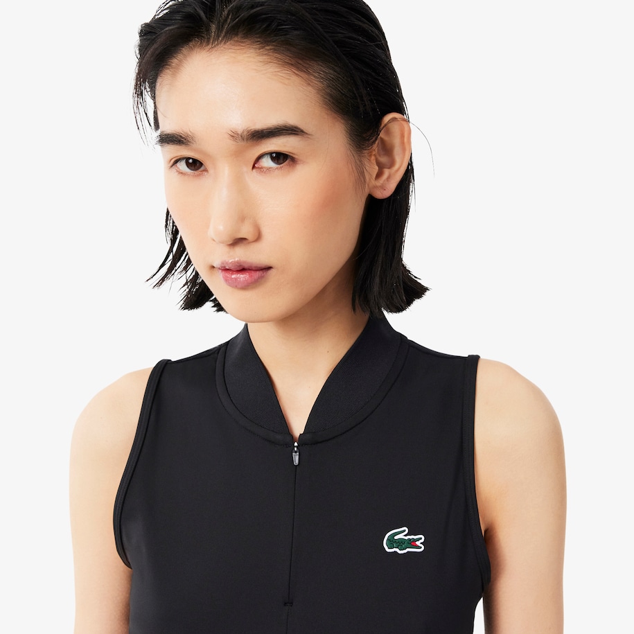 Sleeveless Stretch Dual Fabric Tennis Polo Shirt image number 2