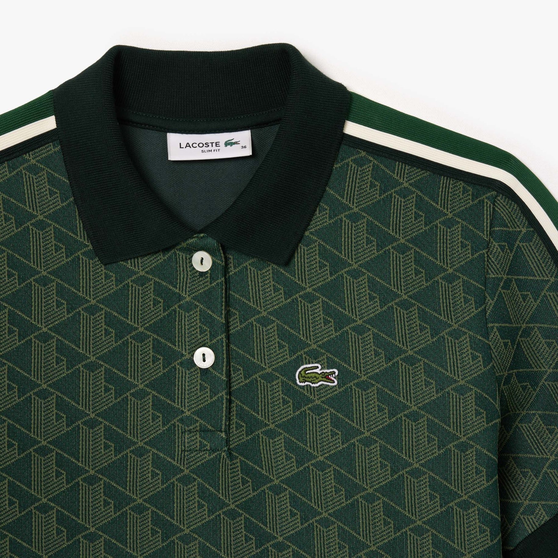 Slim Fit Monogram Jacquard Polo Shirt image number 4