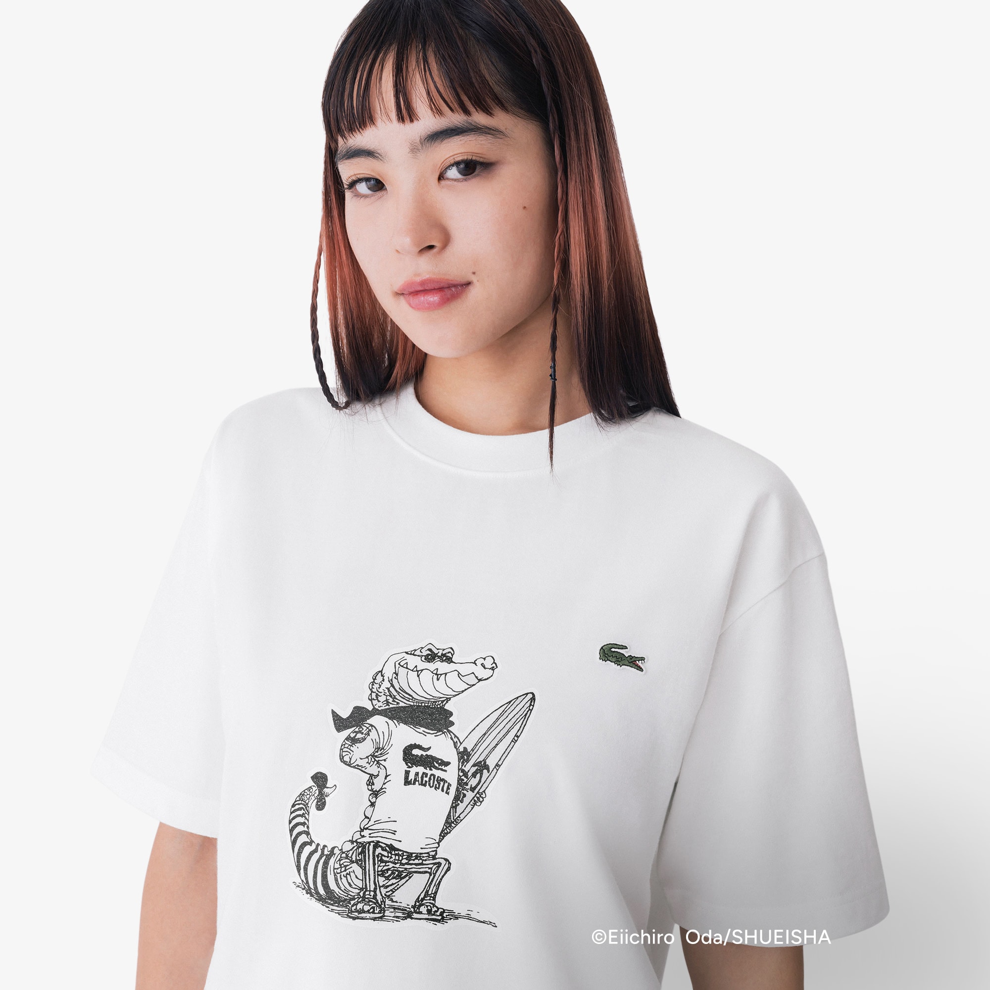 Tシャツ・カットソー LACOSTE ONEPIECE X LACOSTE ANIMATION GRAPHIC T-SHIRT WHITE B Buy Original Lacoste x ONE PIECE graphic T-shirt | Lacoste ID