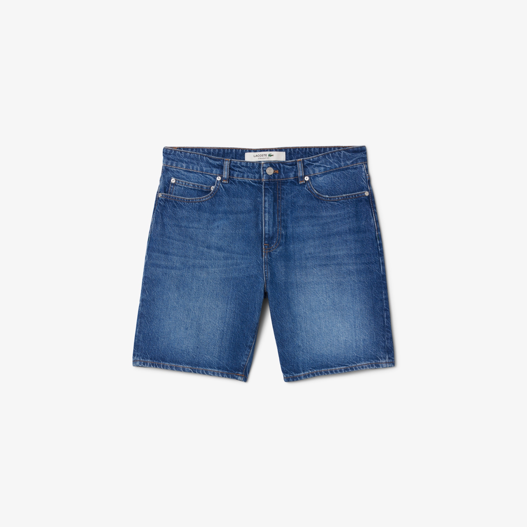 Straight Fit Denim Bermuda Shorts image number 3