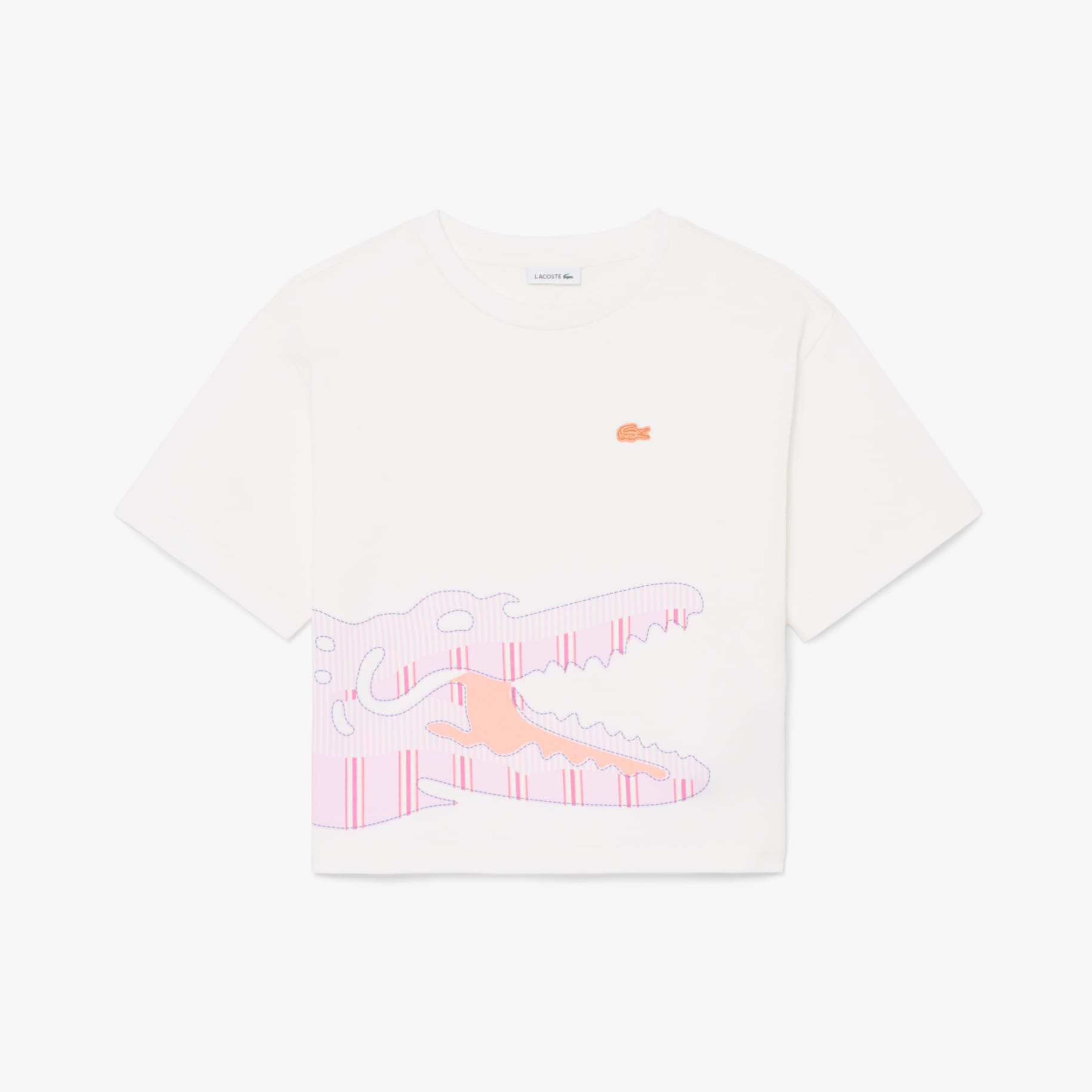 Crocodile Print Cotton T-shirt image number 3