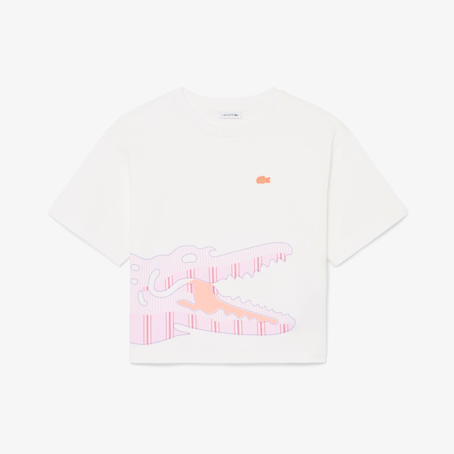 Crocodile Print Cotton T-shirt image number 3