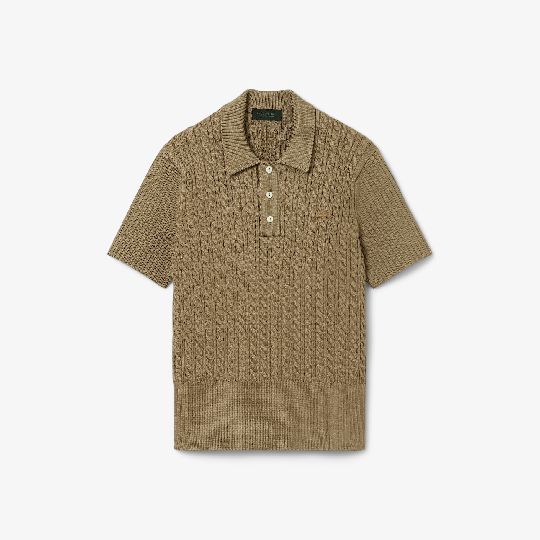 Runway Cable Knit Polo Collar Sweater image number 3