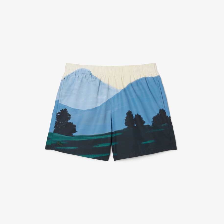 Short Landscape Print Swim Trunks image number 3