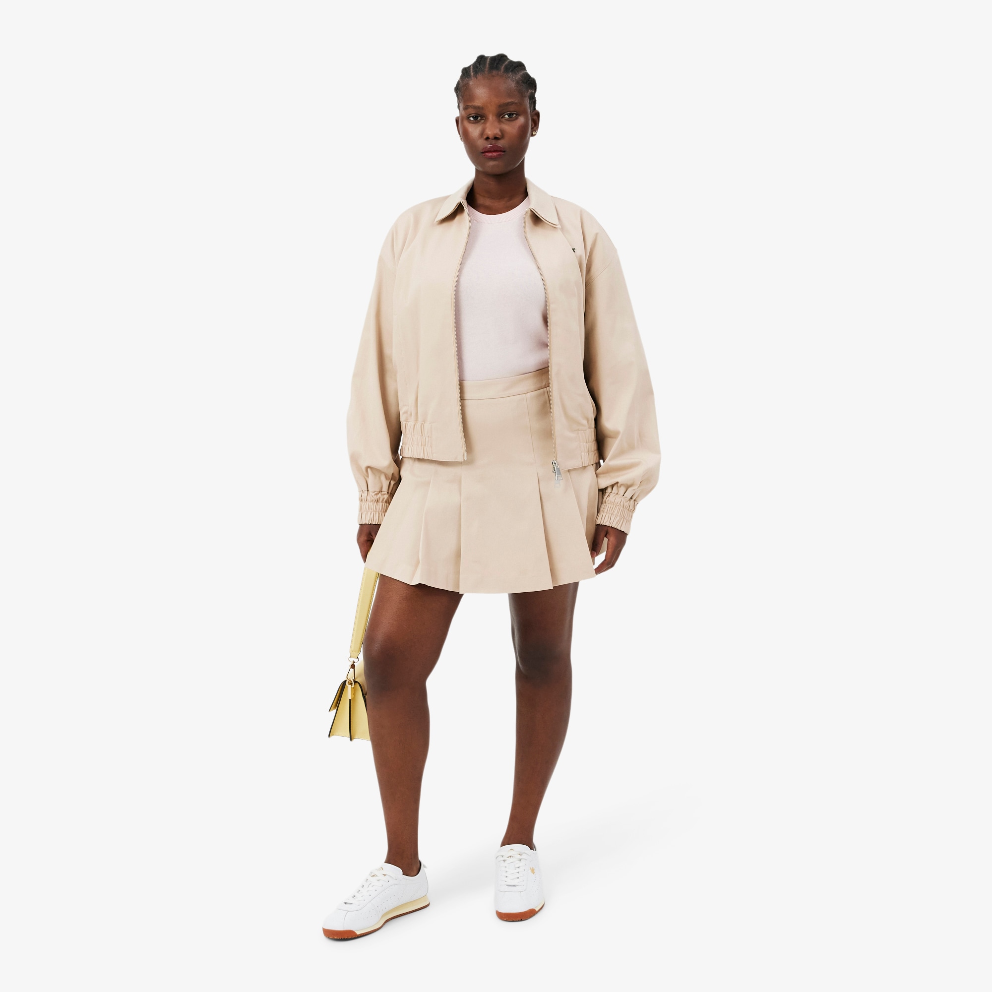 Short Stretch Cotton Pleated Skirt image number 9