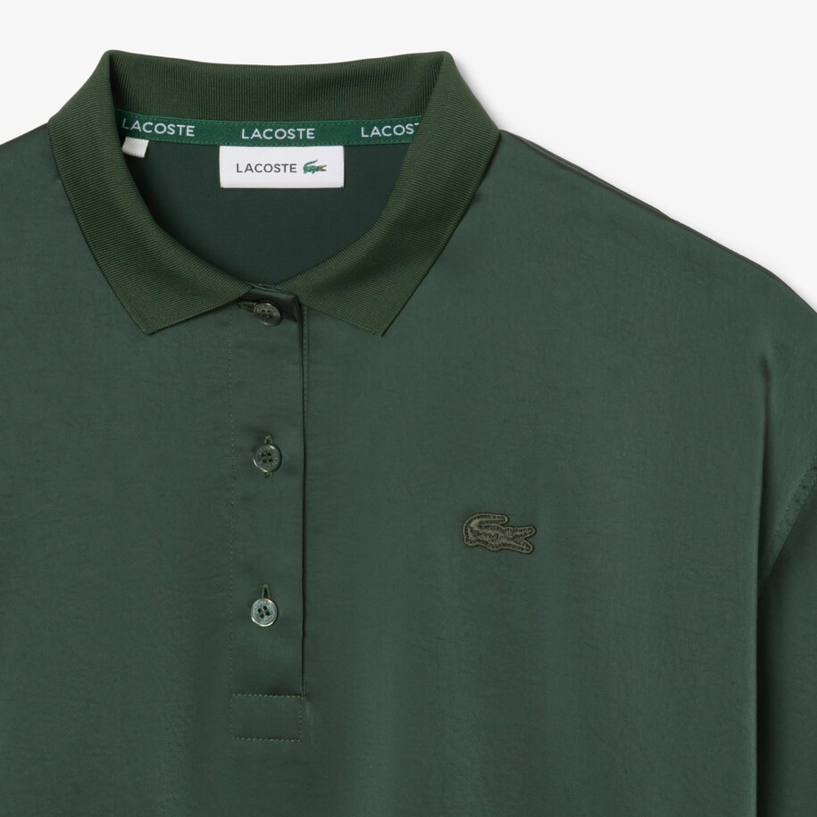 Oversized Silky Fluid Polo Shirt image number 4