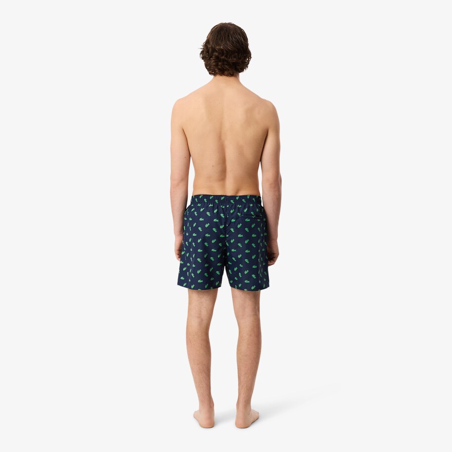 Mid Length Crocodile Print Swim Trunks image number 2