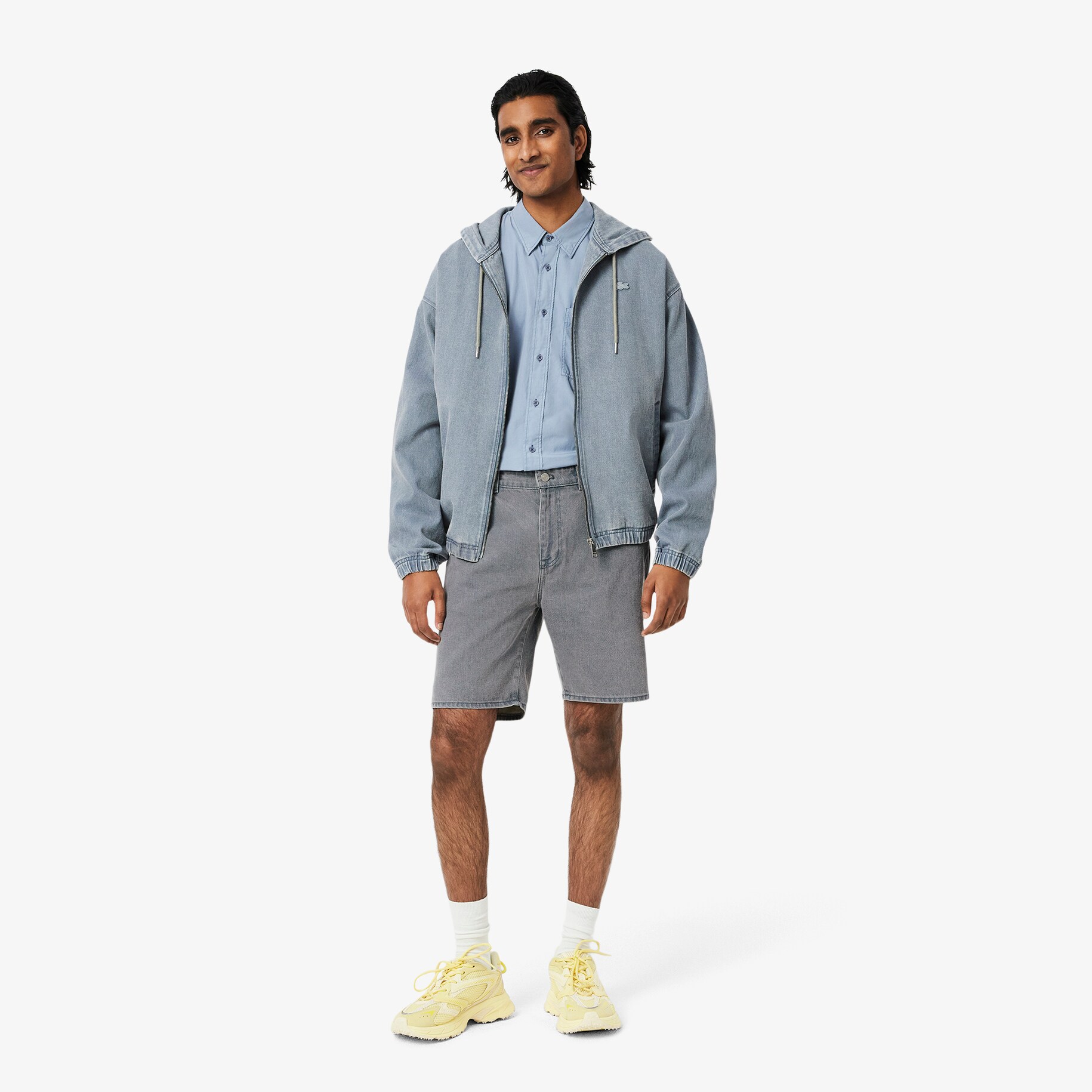 Washed Effect Dyed Denim Bermuda Shorts image number 0
