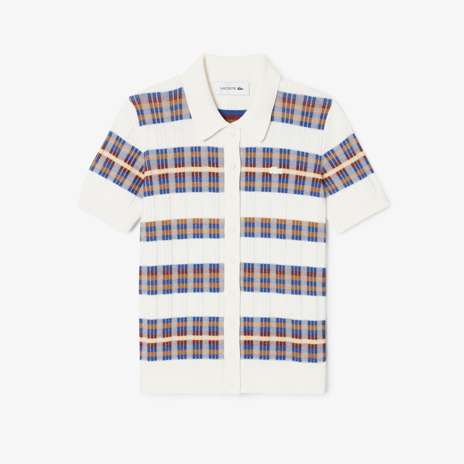 Ribbed Knit Polo Collar Sweater image number 3