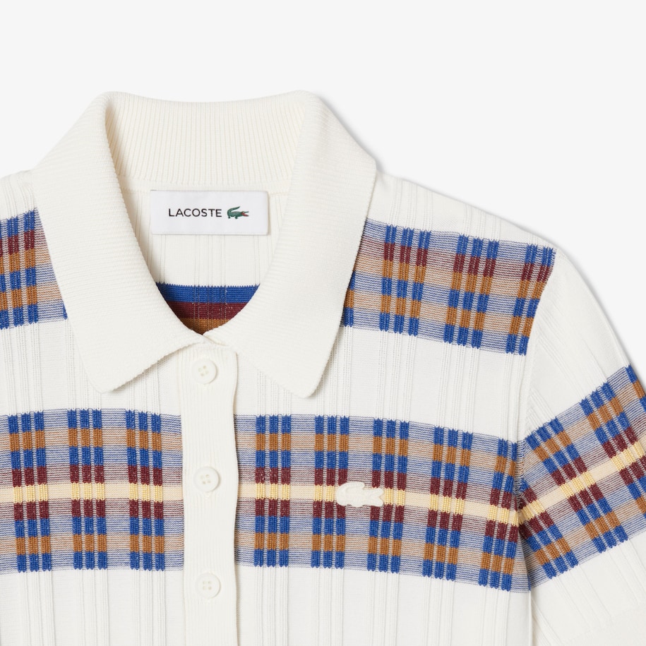 Ribbed Knit Polo Collar Sweater image number 4