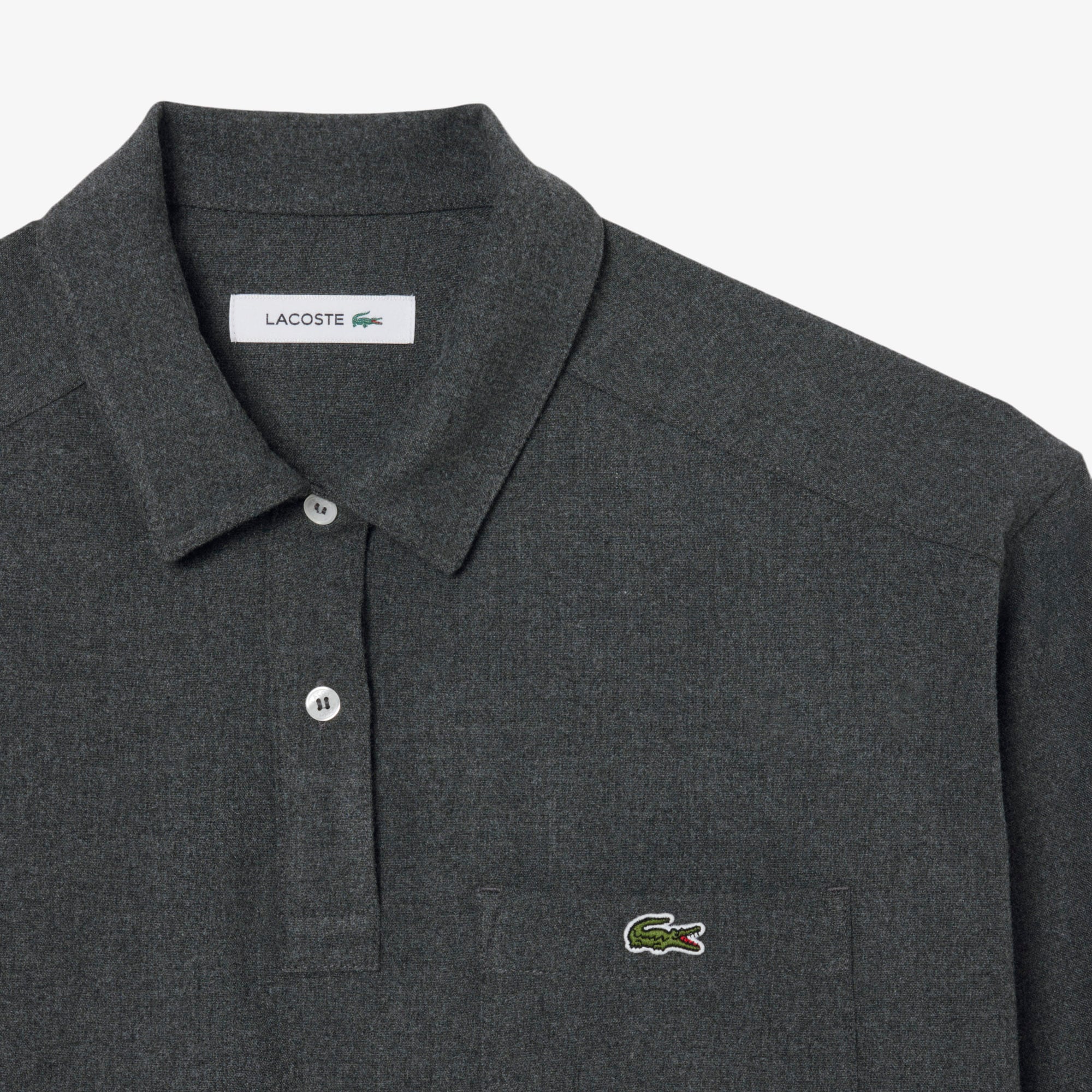 Oversized Polo Style Flannel Shirt image number 4