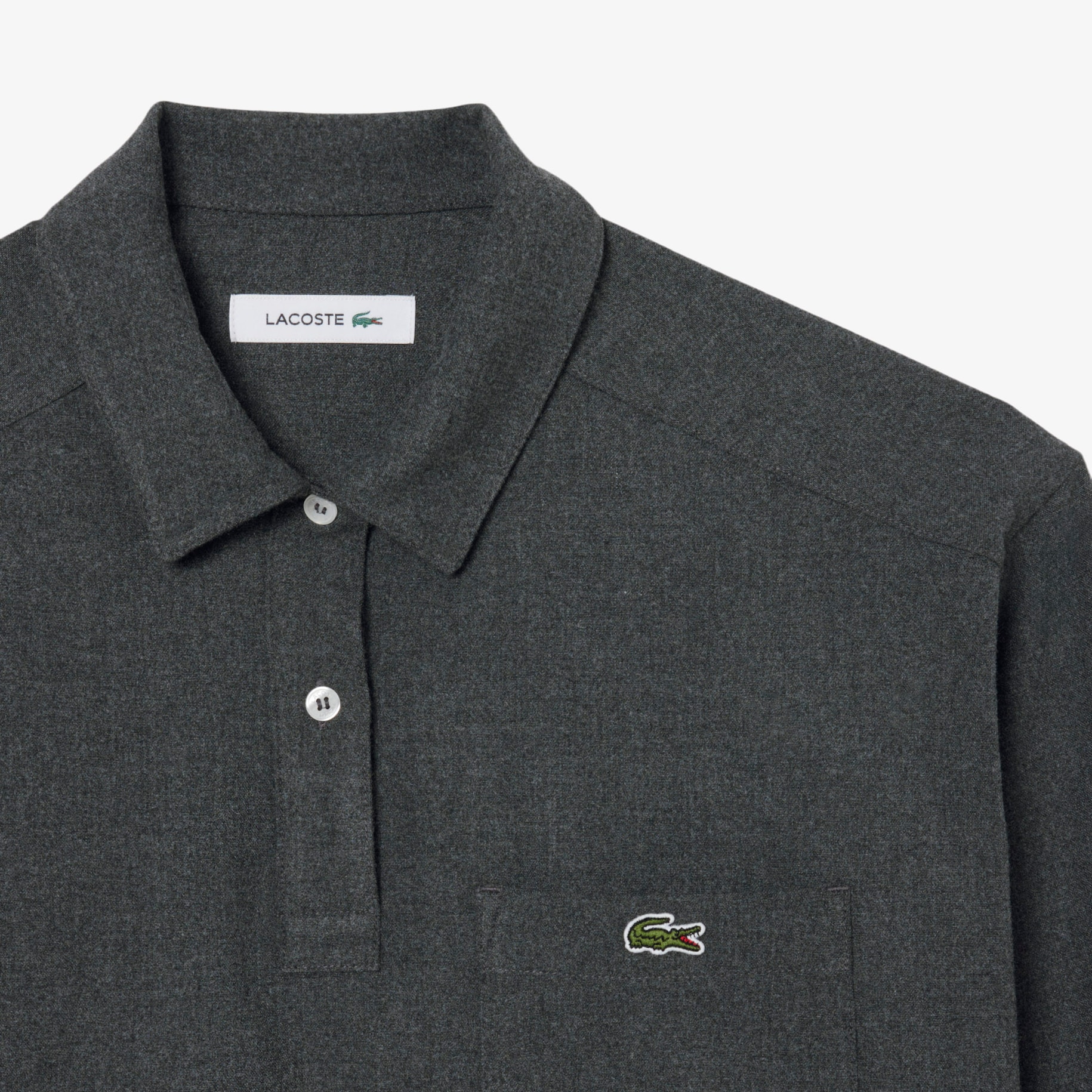Oversized Polo Style Flannel Shirt image number 4