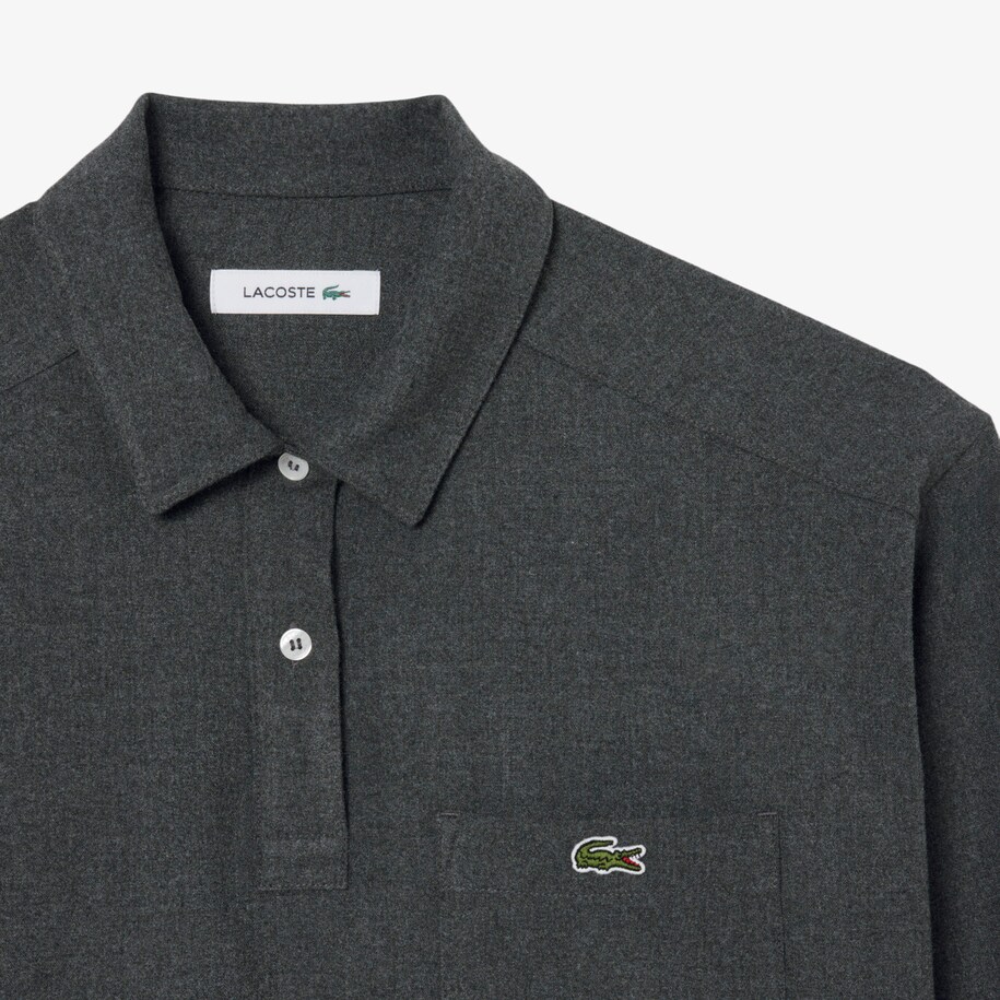 Oversized Polo Style Flannel Shirt image number 4