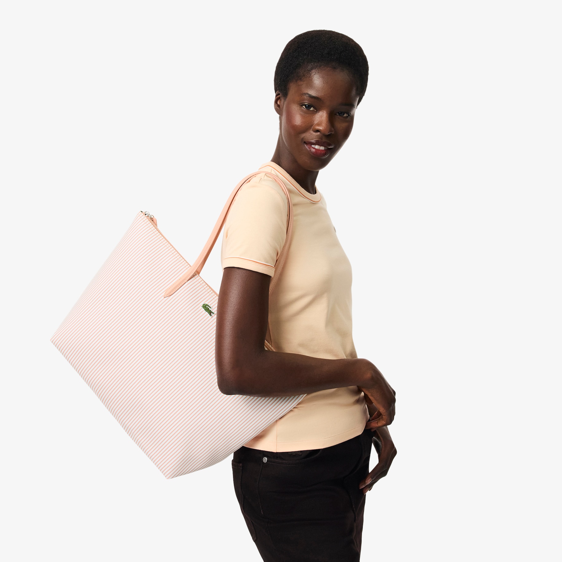 Large Striped L.12.12 Concept Tote image number 5