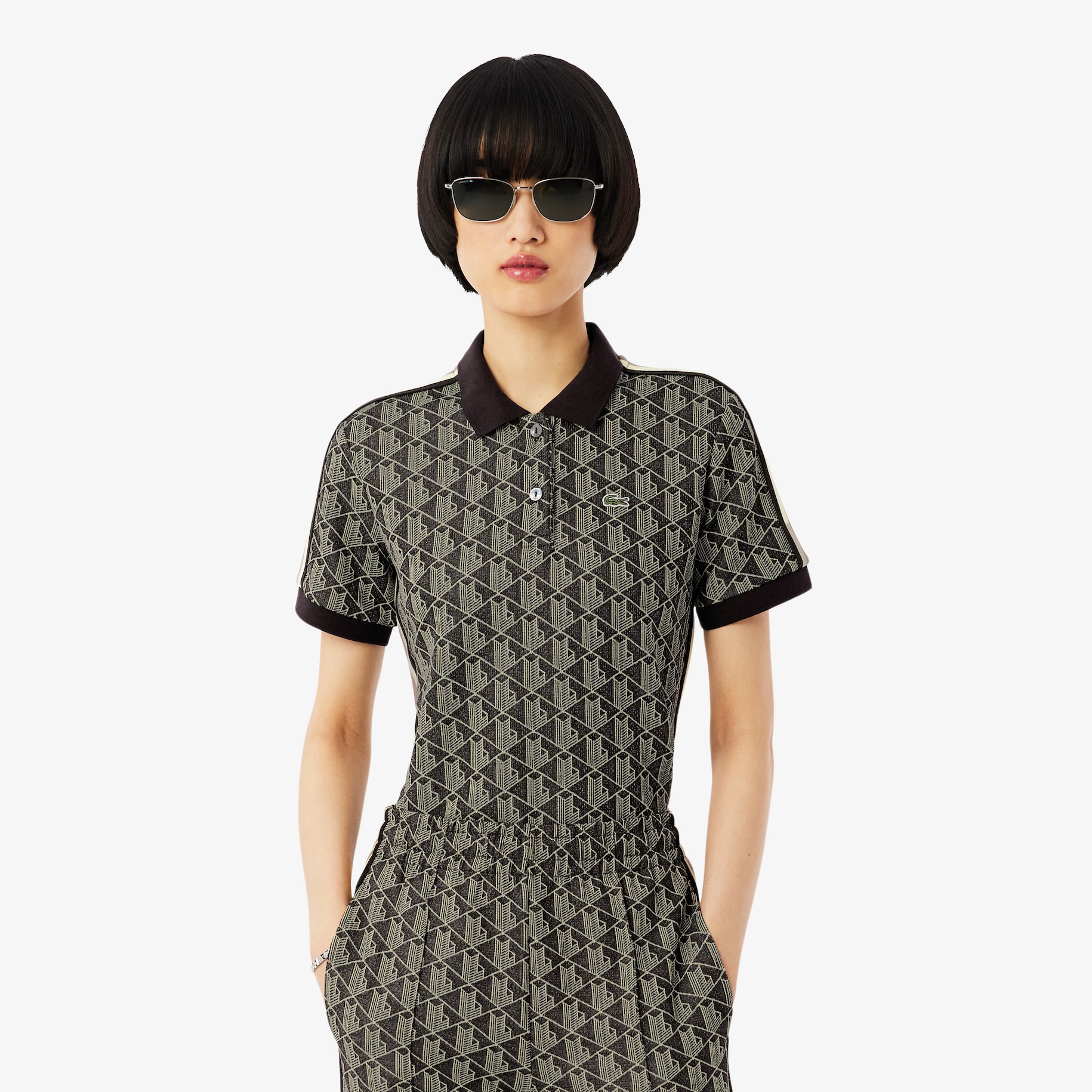 Slim Fit Monogram Jacquard Polo Shirt image number 0