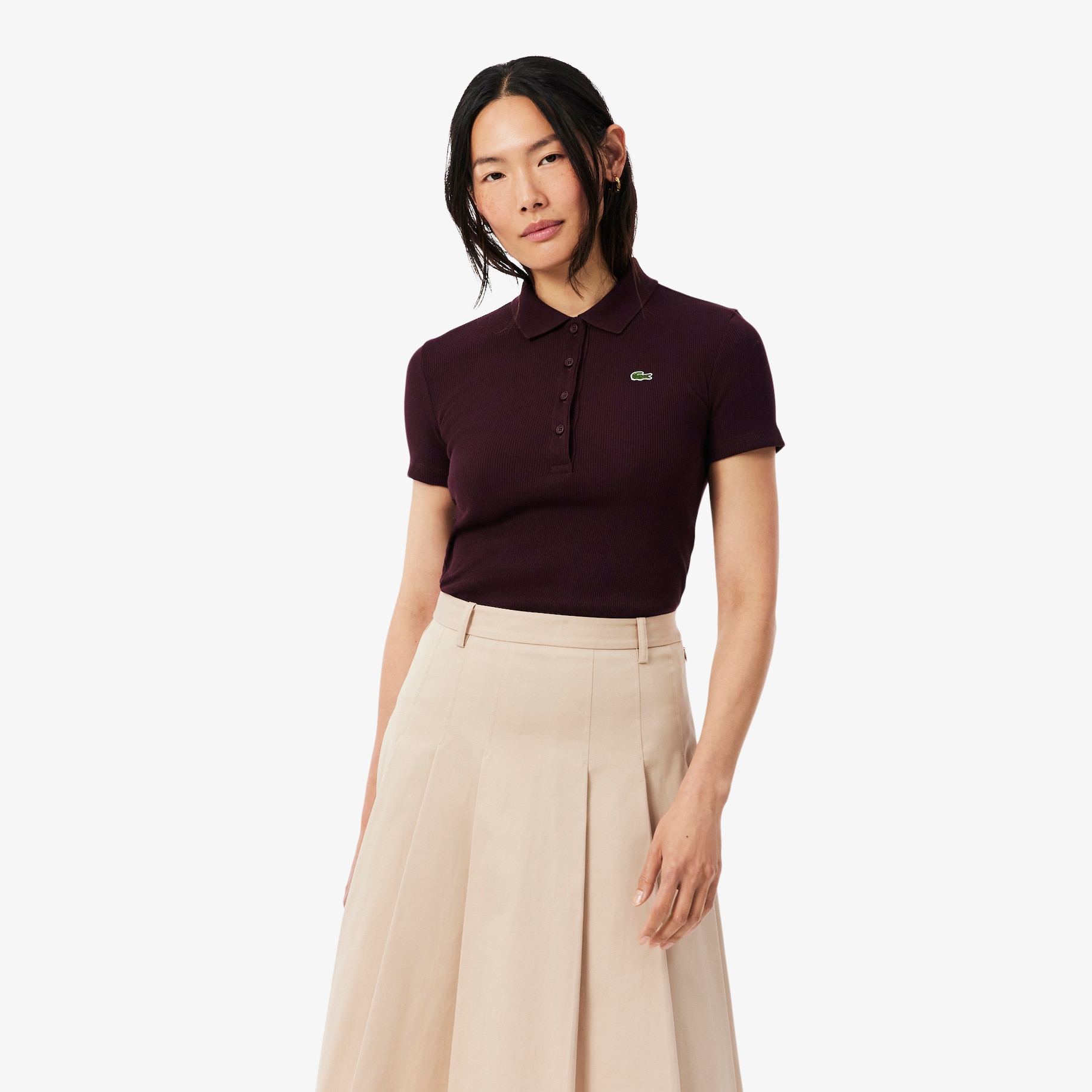 L.12.D Slim Fit Ribbed Cotton Polo Shirt image number 0