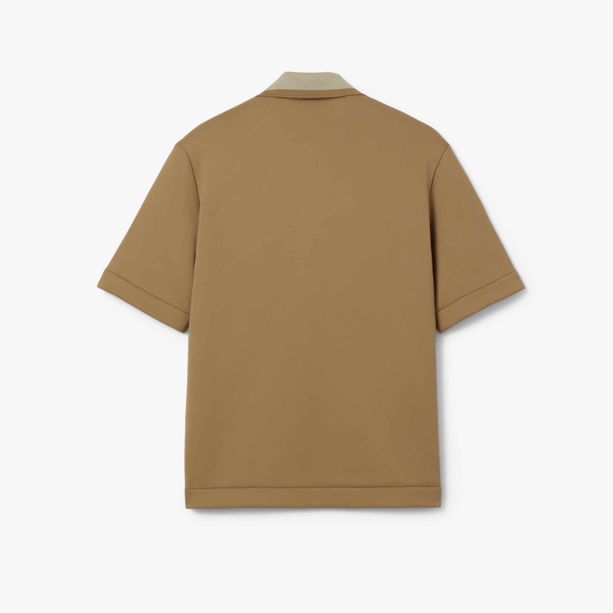 Runway Badge Accent Oversized Satin Polo Shirt image number 4