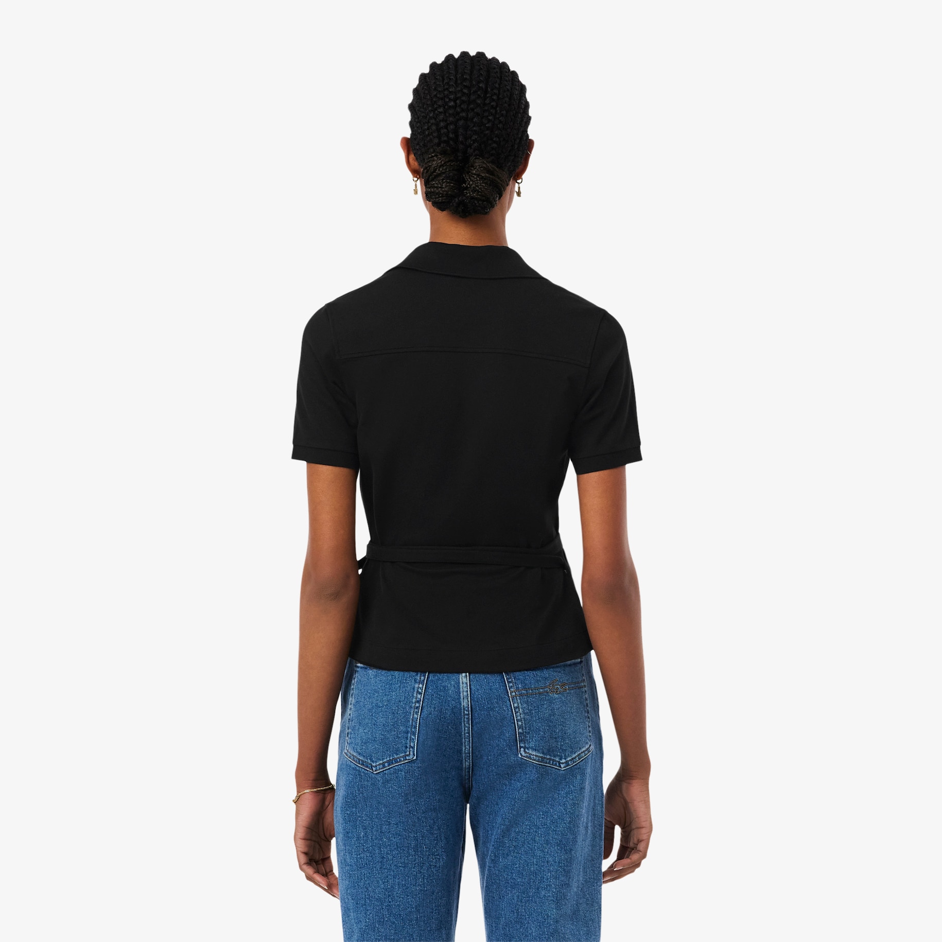 Stretch Mini Piqu&eacute; Wrap Polo Shirt image number 2