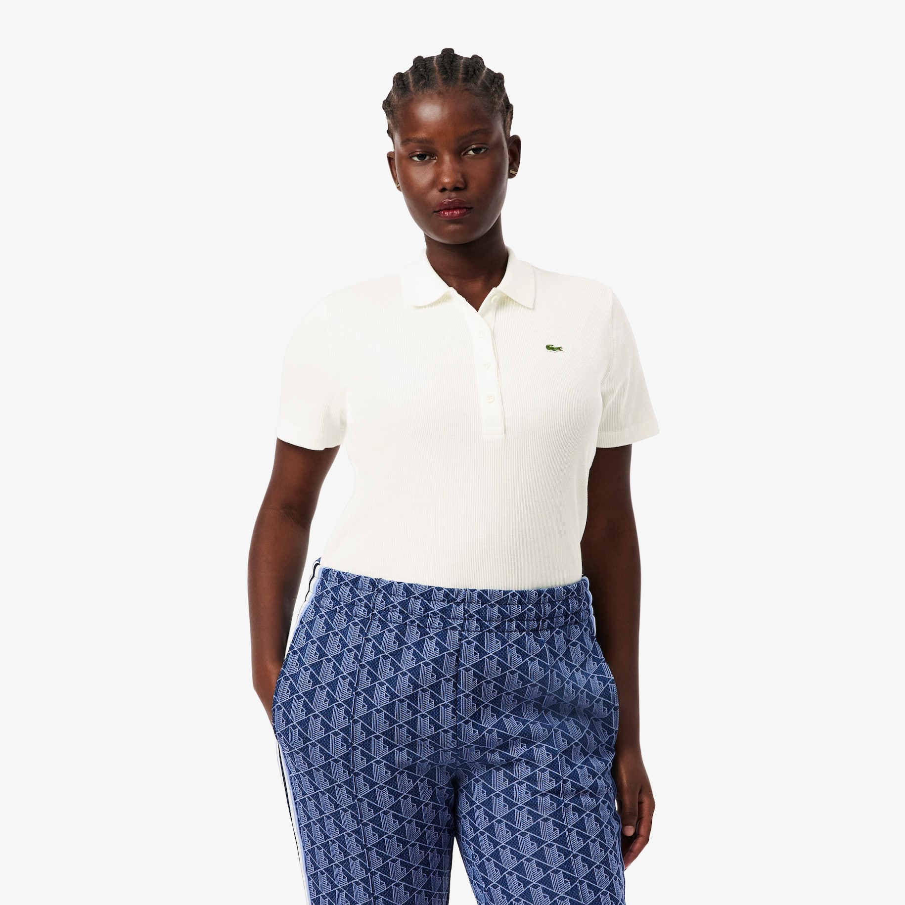 Slim Fit L.12.D Ribbed Cotton Polo Shirt image number 5